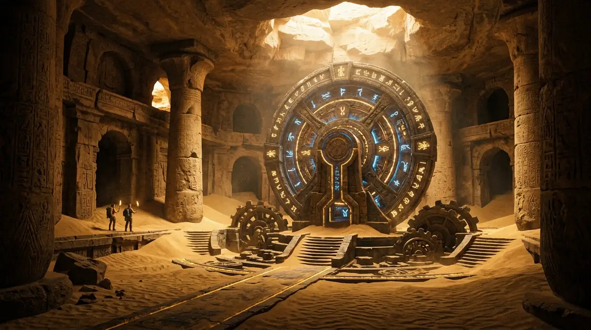 Ancient Chamber with Golden Sand