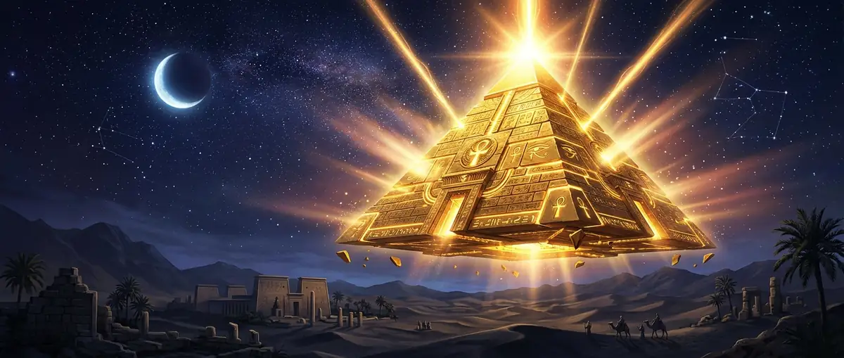 Glowing Golden Pyramid